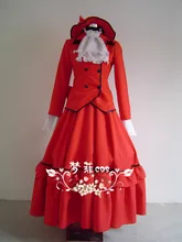 Envío gratis nuevo Custom made negro mayordomo Madam Red trajes del vestido de partido de Cosplay del Anime para Halloween