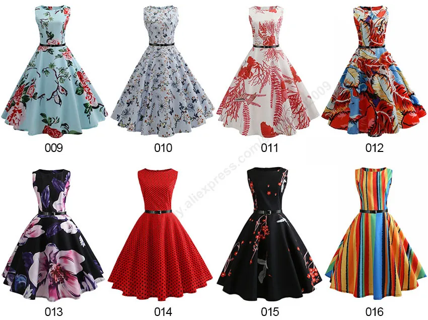 Summer Womens Dresses 2021 Casual Floral Retro Vintage 50s 60s Robe Rockabilly Swing Pinup Vestidos Valentines Day Party Dress