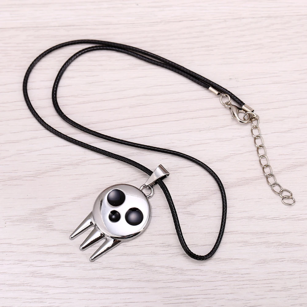 

12pcs/lot Hot Anime Soul Eater Metal Necklace the Kid's Collar Skull Logo Pendant Cosplay Accessories Jewelry