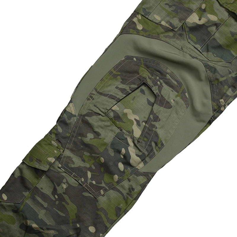 airsoft paintball hunting accessories G3 tactical training pant military pants with knee pad set compact uniform for shooting MTP (6)