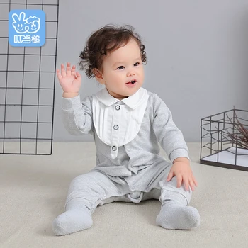 

Spring and autumn Toddler Newborn baby Long sleeve cotton romper baby gentleman style Handsome jumpsuits infant clothes 0-12M