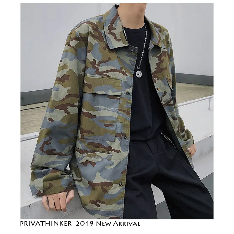 Privathinker Men Camouflage Cargo Jacket 2019 Mens Japanese Streetwear Windbreaker Jacket Male Fashion Camo Jackets and Coats Privathinker Men Camouflage Cargo Jacket 2019 Mens Japanese Streetwear Windbreaker Jacket Male Fashion Camo Jackets and Coats