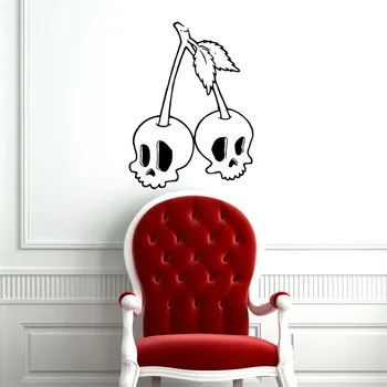 

CHERRY SKULLS ABSTRACT DESIGN WALL VINYL STICKER DECALS ART MURAL