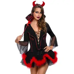 Хэллоуин с длинным рукавом повязку европейских и американских воротник демон костюм форма