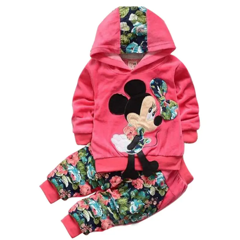 Baby Girl Clothing Sets Kids Children 2016 spring velvet clothing set Cartoon Minnie baby girls sport suit Hoodies + Pants Baby Girl Clothing Sets Kids Children 2016 spring velvet clothing set Cartoon Minnie baby girls sport suit Hoodies + Pants