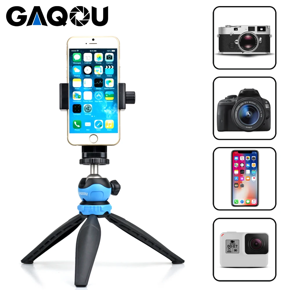 GAQOU Мини Гибкий штатив для телефона с креплением адаптер подставка монопод Gopro Nikon
