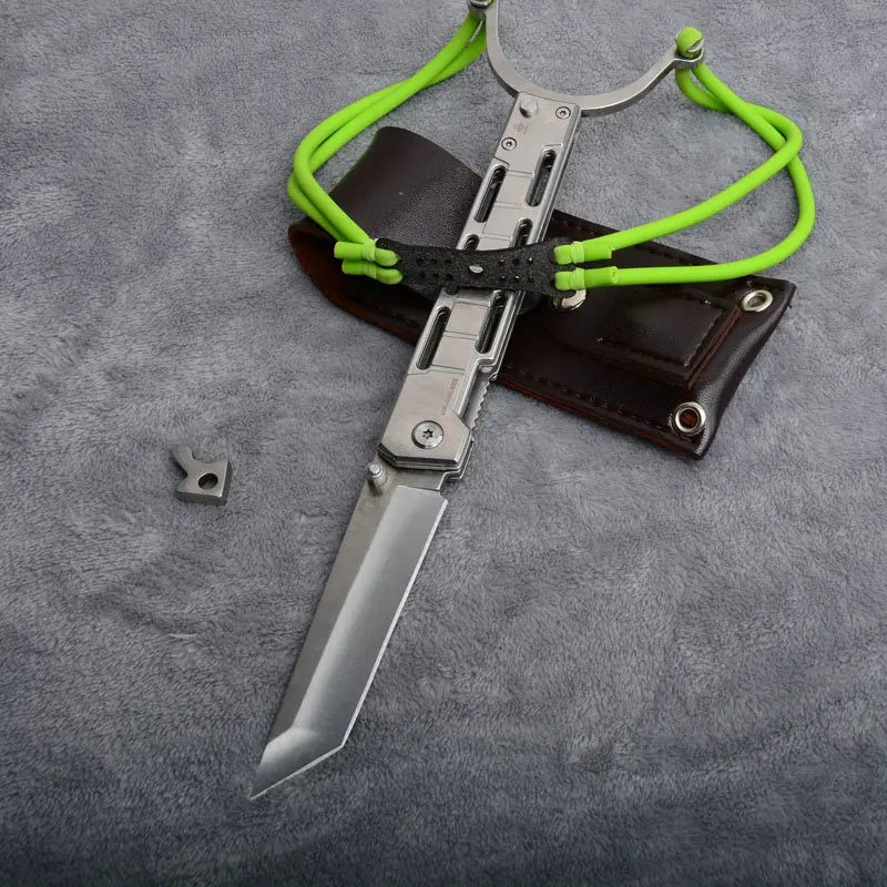 

Hysenss Multi Function Tactical Folding Knife Slingshot Knife Combination Lifesaving EDC Tool Camping Hunting Rescue Knife