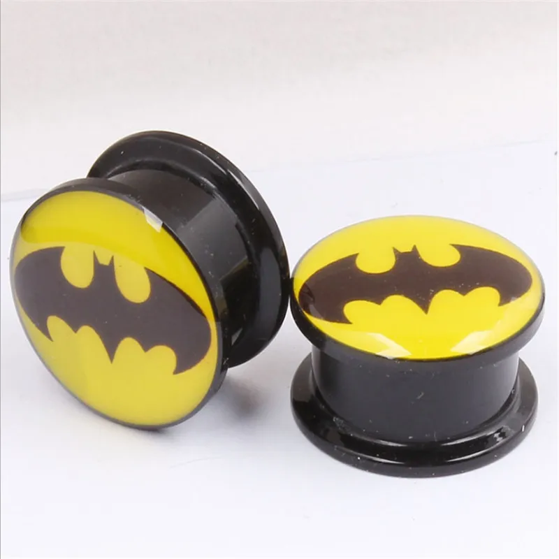 

New Punk Acrylic Bat Ear Plugs Flesh Tunnels Screw Expansion Ear Gauges Stretched Piercing Body Jewelry Summer Style