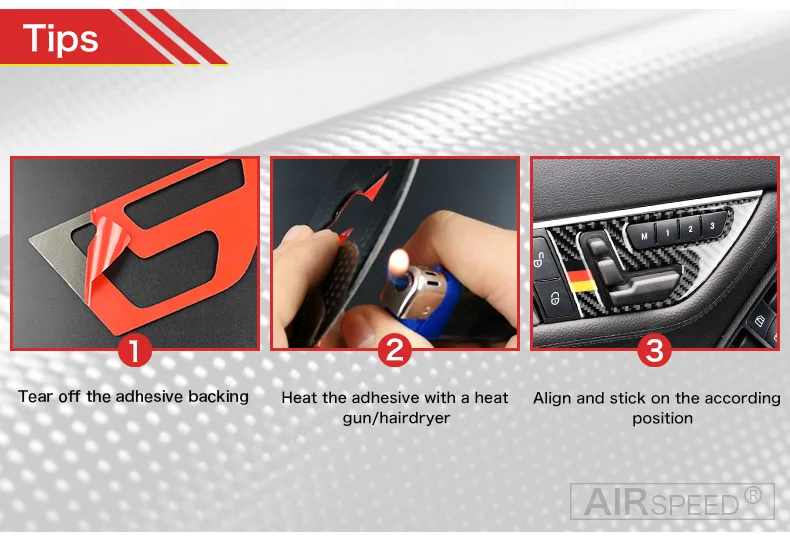Airspeed Cabon Fiber for Mercedes Benz C Class W204 Accessories Car Seat Adjust Button Switch Panel Cover Stickers Interior Trim (11)