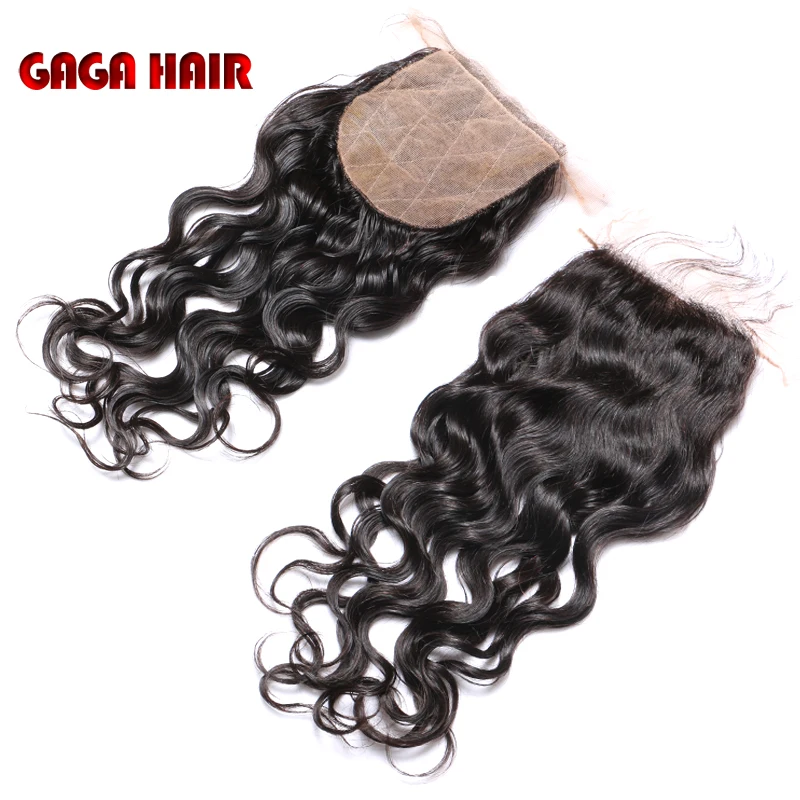 

7A Silk Based Closure Cheap Peruvian Silk Base Lace Closure Natural Wave Bleached Knots Middle/Free/3Part 4x4" Lace Top Closure