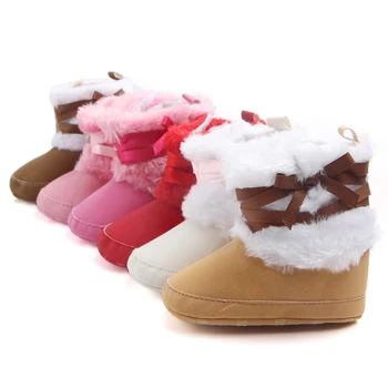 

Baby winter boots for girls Infant Soft Soled Newborn Winter Baby Shoes For Girl Anti-slip Christmas baby girl Booties
