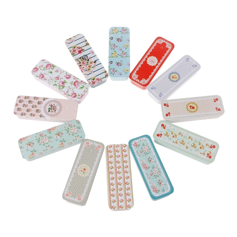 

Cute Woundplast Storage Box Slide Cover Jewelry Pill Case Portable Tin Container
