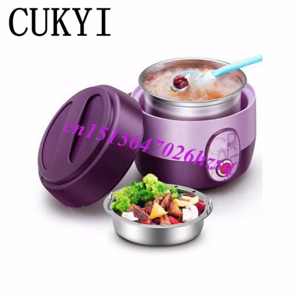 Us 37 94 9 Off Cukyi Electric Double Layer Lunch Box Stainless Steel Interior Cooking Electronic Rice Cooker Vacuum Heating Lunch Box In Rice
