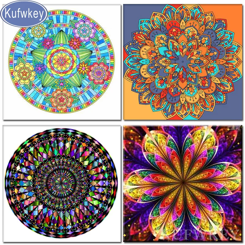 Mandala flower mosaic diamond painting sticker Full drill resin diamond embroidery cross-stitch wall diamond painting,diamond painting stickers