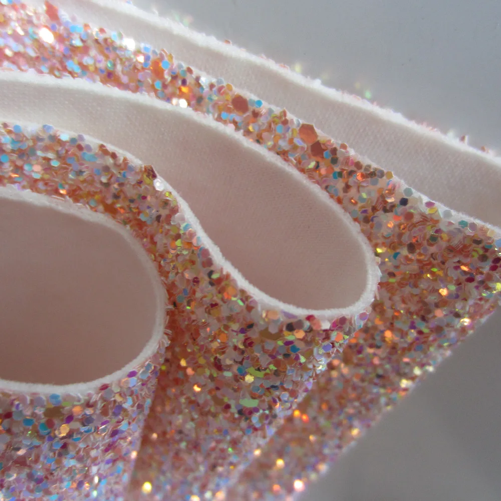 

30cmx134cm pink chunky glitter faux synthetic pu artificial leather fabric roll for hair bows handmade earring Decoration AY047
