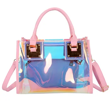 

Women Transparent Bag New Multi-Function Color Handbag Messenger Shoulder Bag Laser Large capacity handbags les sacs des G
