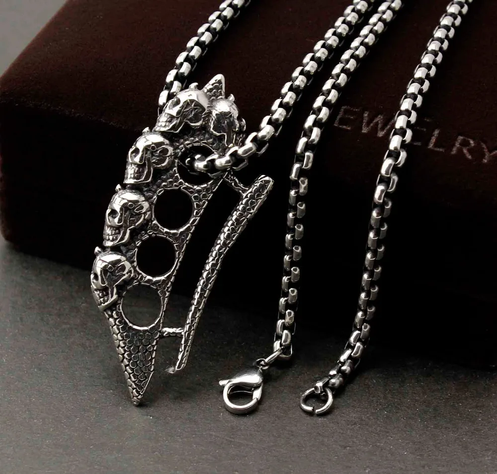 Мужское ожерелье с кулоном в виде черепа из нержавеющей стали 316L|stainless steel skull