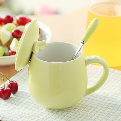 XING KILO оригинальная простая керамическая креативная чашка для молока, чашка для воды, чашка для кофе, кружка с крышкой, ложка, индивидуальный логотип, подарок - Цвет: 60-KL8