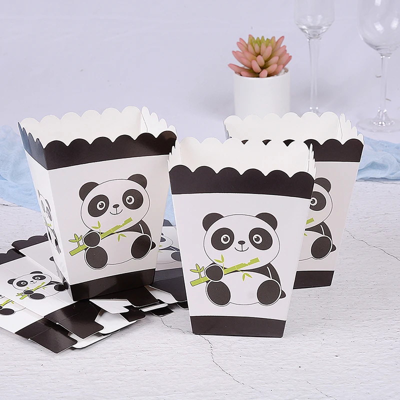 6 шт./лот/партия Panda коробка для попкорна детские товары дня рождения коробки с