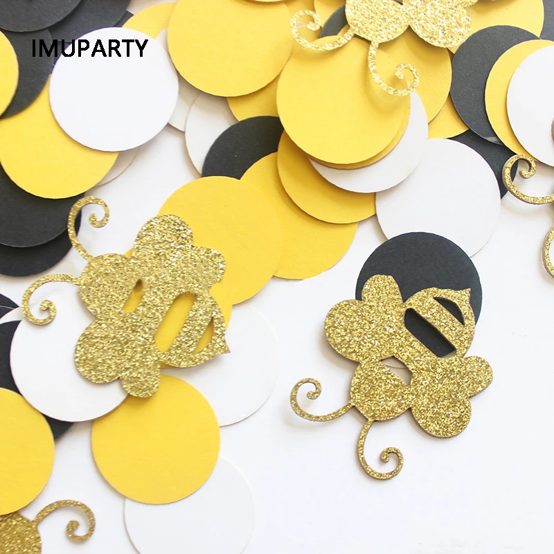 180pcs Pack Honey Bee Confetti Yellow Black Baby Shower Birthday