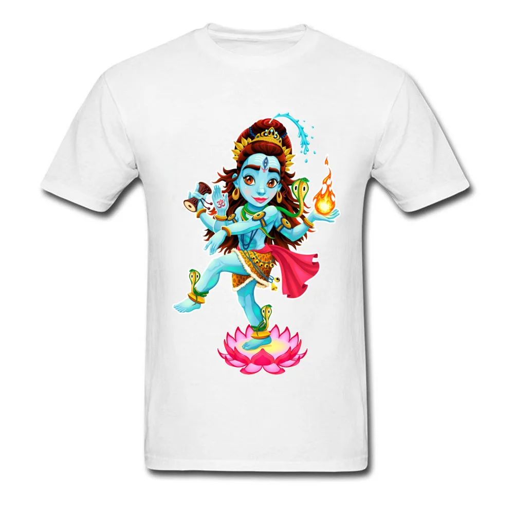 Cute Men T-Shirt Round Collar Short Sleeve 100% Cotton Dance of Shiva Tops Tees Custom Sweatshirts Wholesale Dance of Shiva white