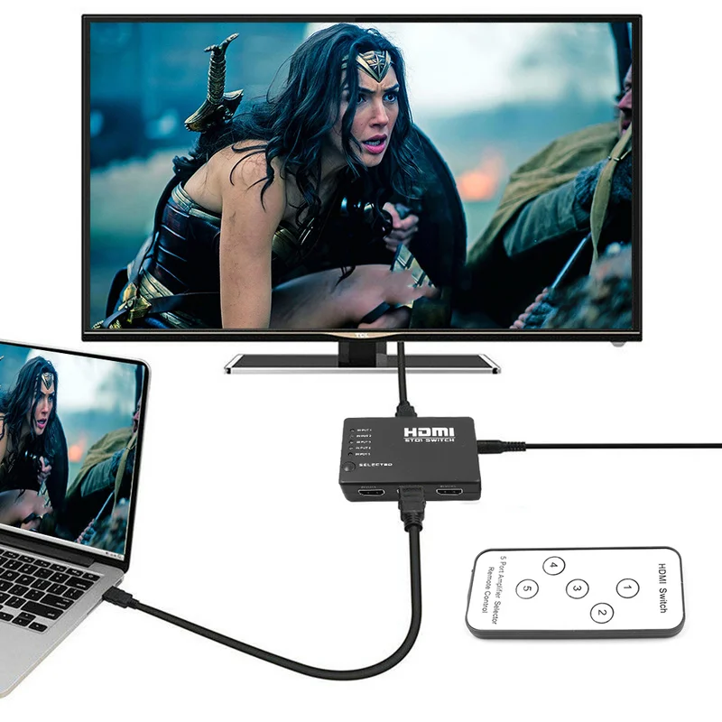 

Newest 5 Port 4K*2K 1080P Switcher HDMI Switch Selector 3x1 Splitter Box Ultra HD for HD TV Xbox PS3 PS4 Multimedia HOT Sale