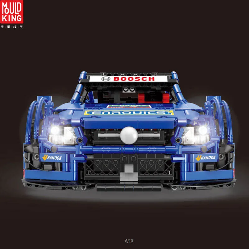 Форма king Technic 13073 MOC-6687 синий гоночный автомобиль C63 строительные блоки кирпичи