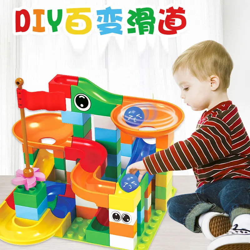 

74 PCS Large Block Maze Ball Track Building Blocks Compatible Funnel Slide Blocks Toys For ChildrenToy For Kids
