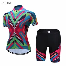 TELEYI для женщин Открытый Ropa Ciclismo Велоспорт Джерси нагрудник шорты дышащий велосипед для девочки одежда велосипедные комплекты одежды XS-4XL