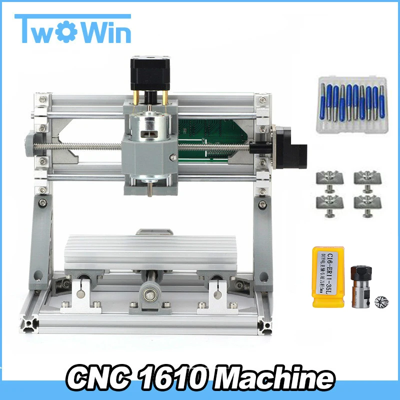 

CNC Rounter DIY 1610 Mini CNC Machine, working area 16*10*4.5cm, 3 Axis PCB Milling Machine with GRBL Control