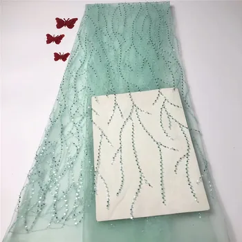 

African Net cord Lace High Quality French Fabric with Stones Embroidery lace for nigerian lace fabric for wedding dress rf81-34