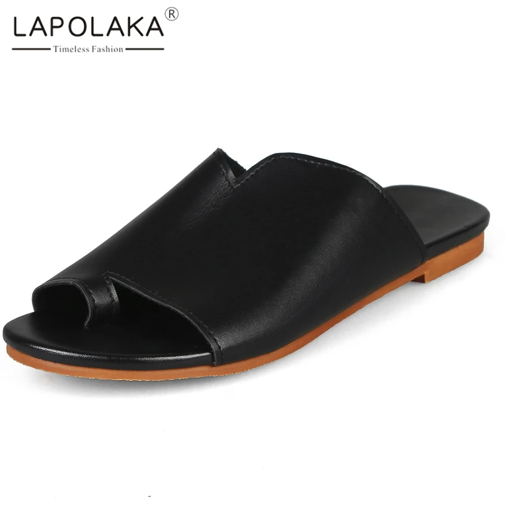 

Lapolaka 2019 Brand New Fashion Plus Size 32-48 Simple Open Toe Casual Slipper Woman Shoes Hot Sale Summer Shoes Woman Slipper