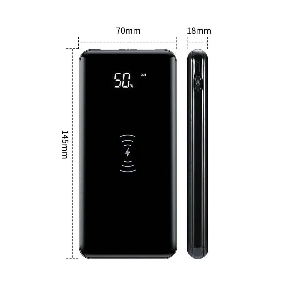 ЖК-дисплей Dual USB 2A 10000mAh power Bank QI Беспроводное зарядное устройство для iPhone X 8 Plus samsung S9 зарядное устройство 5W Беспроводная зарядная панель