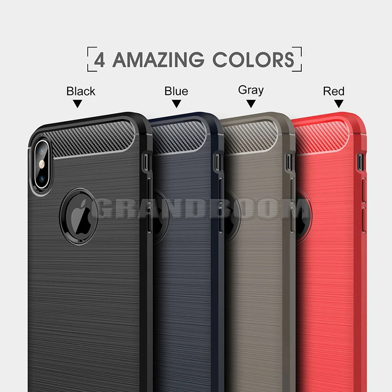 50 шт. силиконовый мягкий ТПУ чехол для iPhone 11 Pro Max XS XR X 8 7 6 6S Plus противоударный чехол из углеродного волокна
