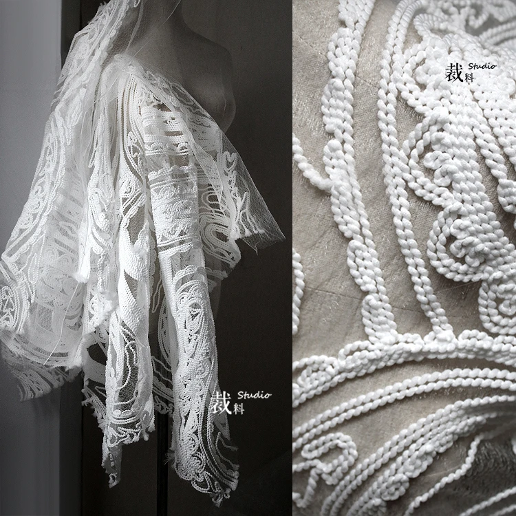 

texture pattern embroidery yarn wool woven mesh designer fabric for patchwork bazin riche getzner tissus telas por metros