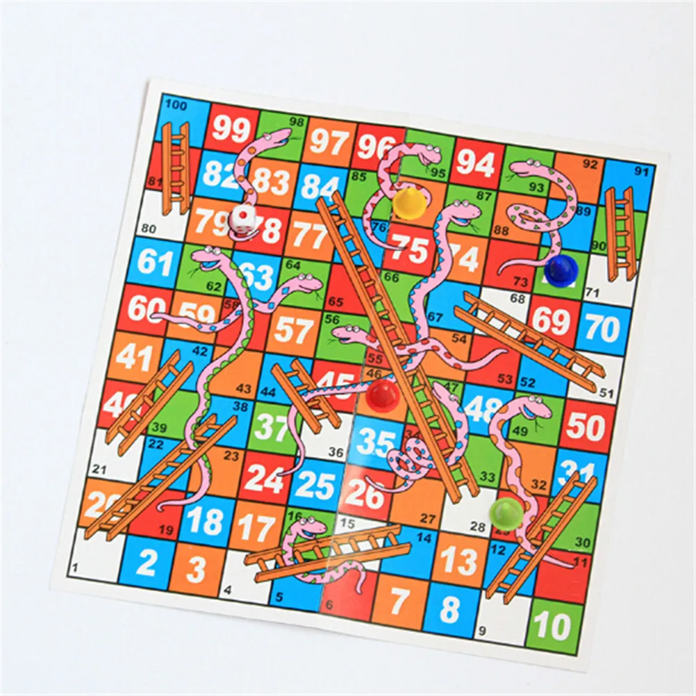 Portable Snakes Ladders Puzzle Game Creative Funny Folding