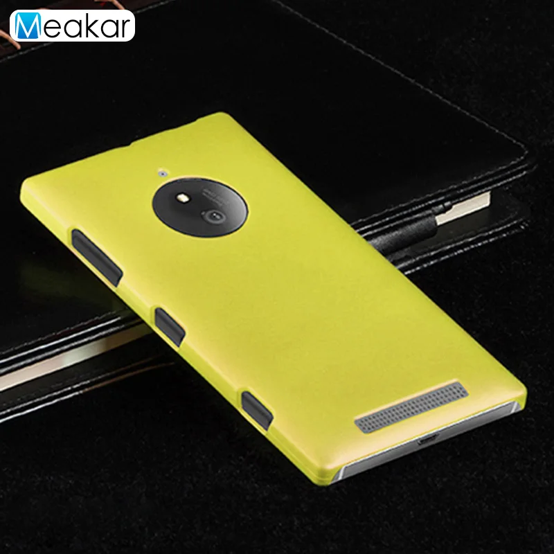 Матовая Пластик Coque 5.0For Nokia Lumia 830 чехол с подставкой и отделениями для карт для Nokia Lumia 830 RM-984 RM 984 телефона чехол-лента на заднюю панель - Цвет: yellow