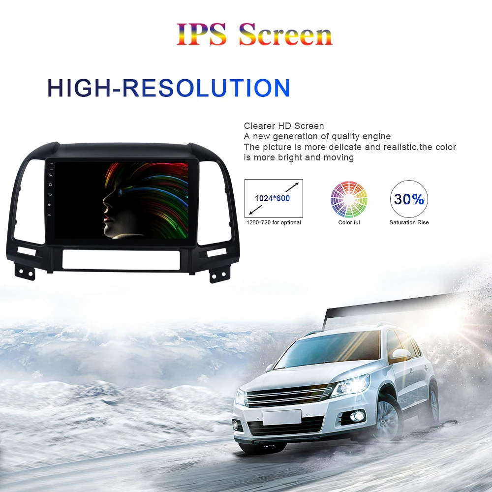 Cheap Android 9.0 Car Radio 2 Din GPS Navi for Hyundai Santa Fe 2006 2007 2008 2009 2010 2011 PX6 DSP HD IPS 4Gb+64Gb RDS WIFI BT HDMI 5