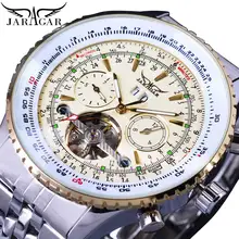 Jaragar Mens Luxury Brand Automatic Mechanical Watches Silver White Stainless Steel Bezel Strap Tourbillon Date Men's Wristwatch Jaragar Mens Luxury Brand Automatic Mechanical Watches Silver White Stainless Steel Bezel Strap Tourbillon Date Men's Wristwatch