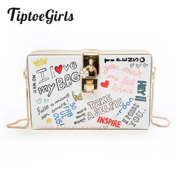 

Personality Letter Women Messenger Bags Small Package Casual Box Bags Package Simple Fashion Small Fresh Ladies Shoulder Bag
