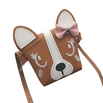 

3D Mini Cute Dogs Animal Bowknot Kids Crossbody Bag Tote Crossbody Casual Shopping Bag