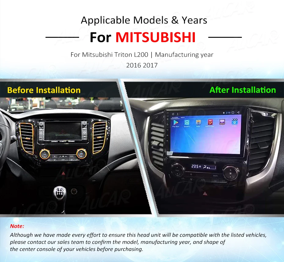 AuCAR автомобильный dvd-плеер на основе Android для Mitsubishi Triton L200 gps навигация Bluetooth gps Автомагнитола стерео wifi 4G AUX touch