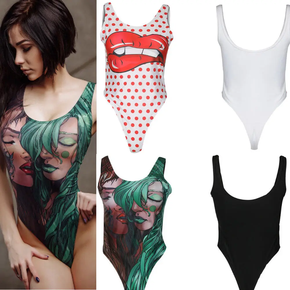 3D Printed One Piece Swimsuit Swimwear Women Padded Bra Monokini Women Bathing Suit Sexy Multi Color Women Beachwear