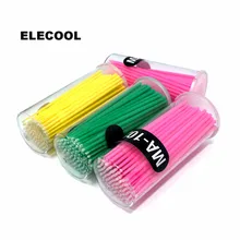 ELECOOL 100 шт Пластиковые кисти для макияжа ресниц Чистящая палочка ватный тампон для наращивания ресниц тушь для ресниц чистая кисть аппликатор инструмент