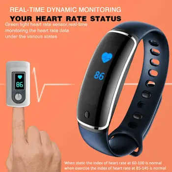 

Smart Band Watch Bracelet Fitness Activity Tracker Blood Pressure HeartRate 3E11