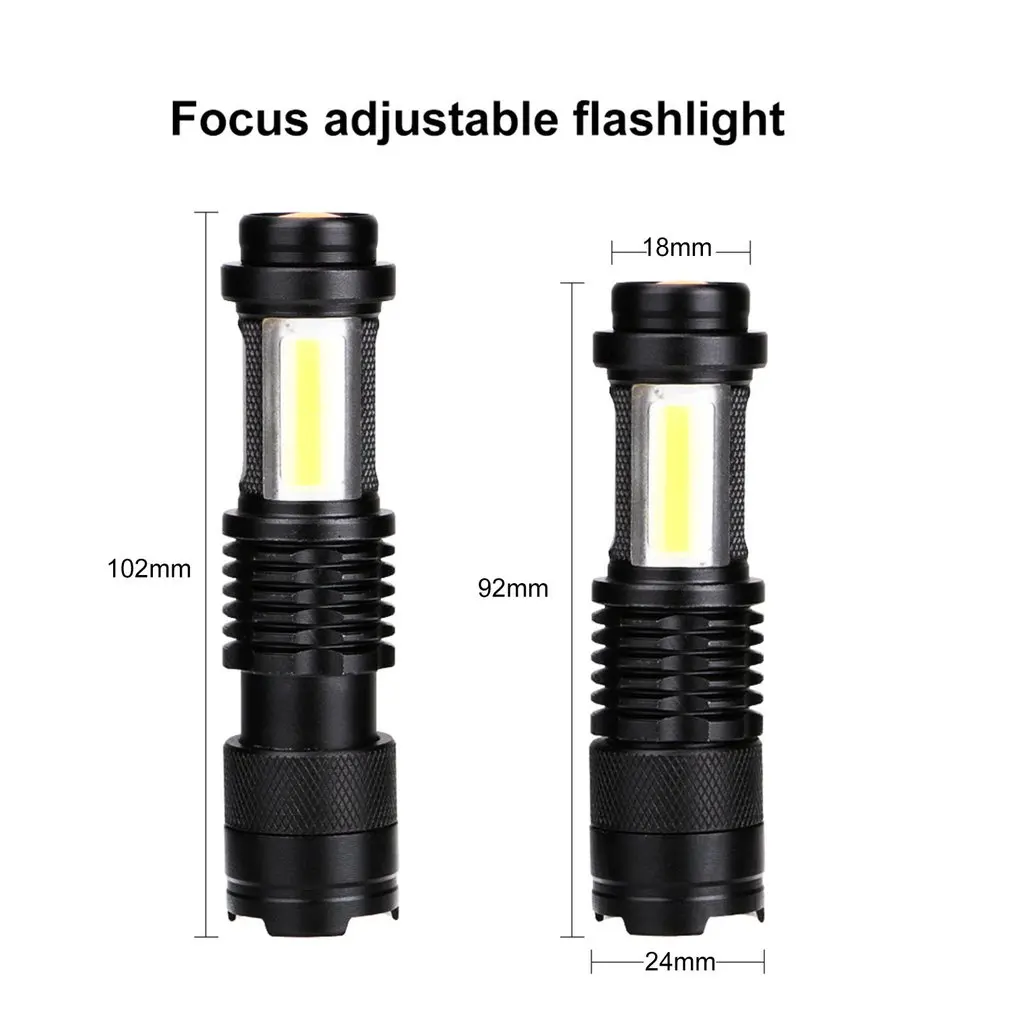 Waterproof Handheld Flashlights COB LED Flashlight Super Bright Torch Pocket Work Light for Emergency Camping