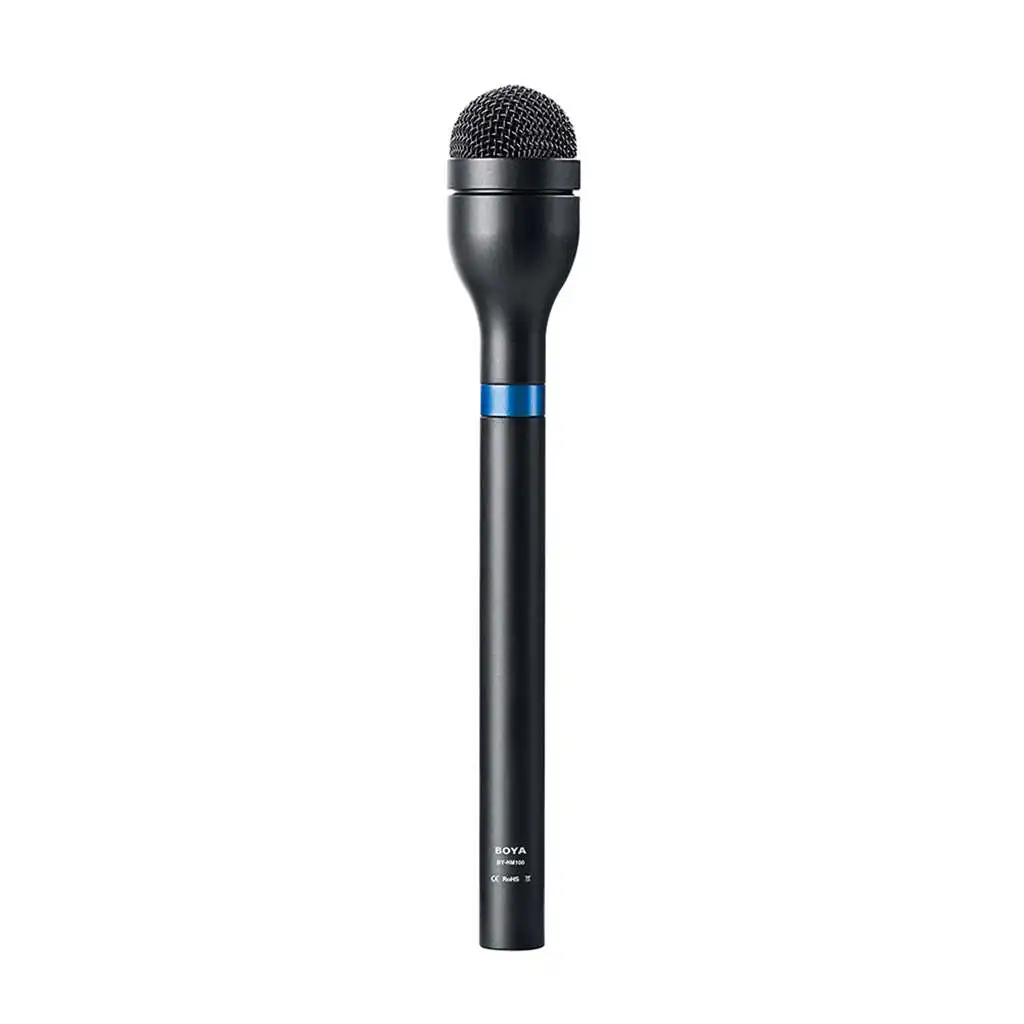 

BOYA By-Hm100 Wireless Handheld Microphone Omni-Directional Dynamic Microphone Xlr Long Handle Aluminum Body For Eng/ Intervie