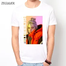 Billie Eilish футболка с коротким рукавом, футболка Harajuku, уличная одежда с принтом, Модная хлопковая Мужская футболка с круглым вырезом, повседневная одежда