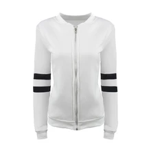 Nice Women Spring Basic Jacket Long Sleeve Zipper Sportwear Coat Female Outerwear Casual Patchwork Chaquetas Vogue Top