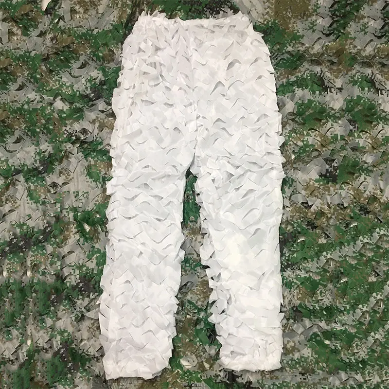 Зимние камуфляжные Охота Ghillie костюм снежно белая камуфляжная чистая одежда для